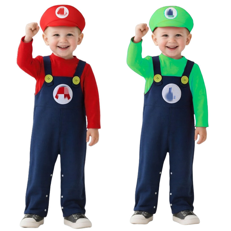 Baby Clothing - Baby Plumber Costume Red Green Anime