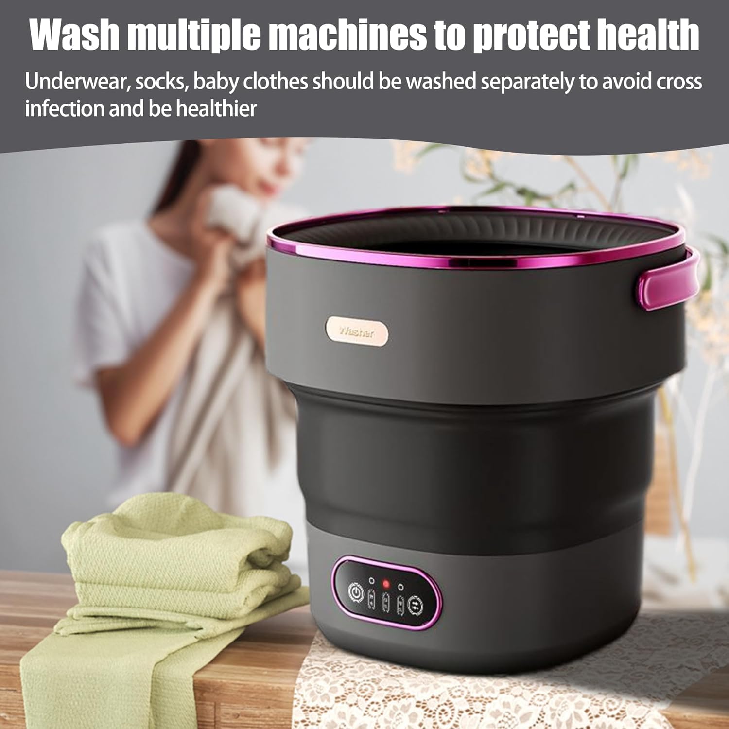 13L Portable Washer with 3 Cle - Baby Clothing Washing Machine ulasan dan harga